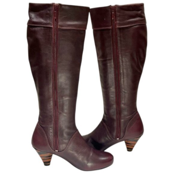 J Shoes Burgundy Wine Leather Knee-High Boot - Picture 9 of 11